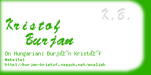 kristof burjan business card